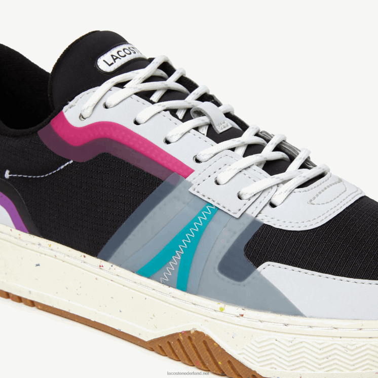 Lacoste l001 eco-sneakers van synthetisch en textiel met colourblocking 0828H1850 zwart 02u Heren