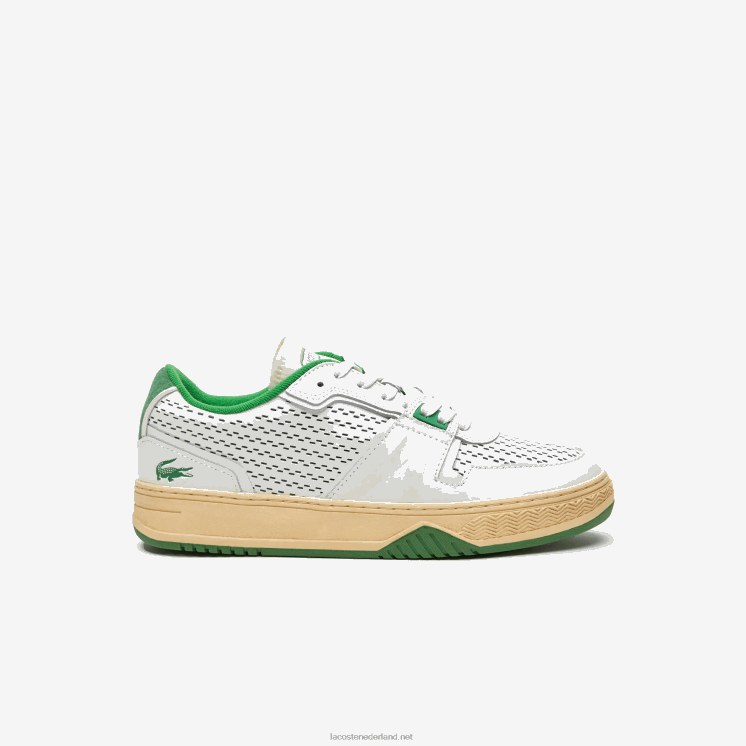 Lacoste l001 leren hak pop sneakers 0828H1745 wit/groen 082 Heren