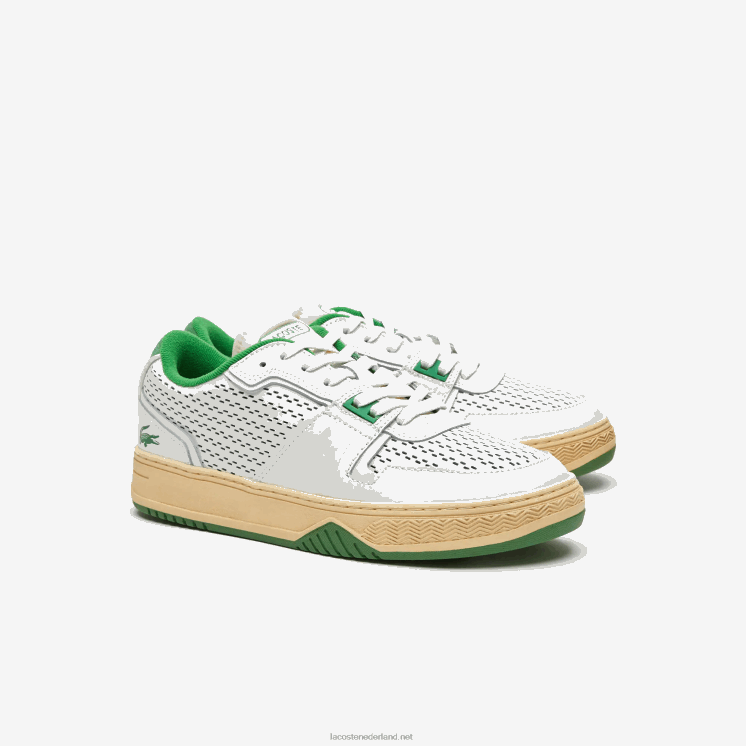 Lacoste l001 leren hak pop sneakers 0828H1745 wit/groen 082 Heren