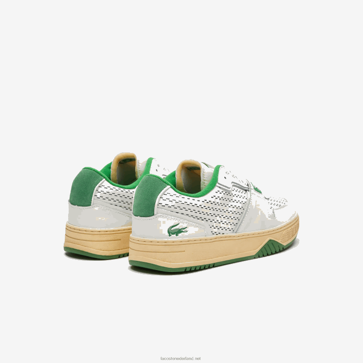 Lacoste l001 leren hak pop sneakers 0828H1745 wit/groen 082 Heren