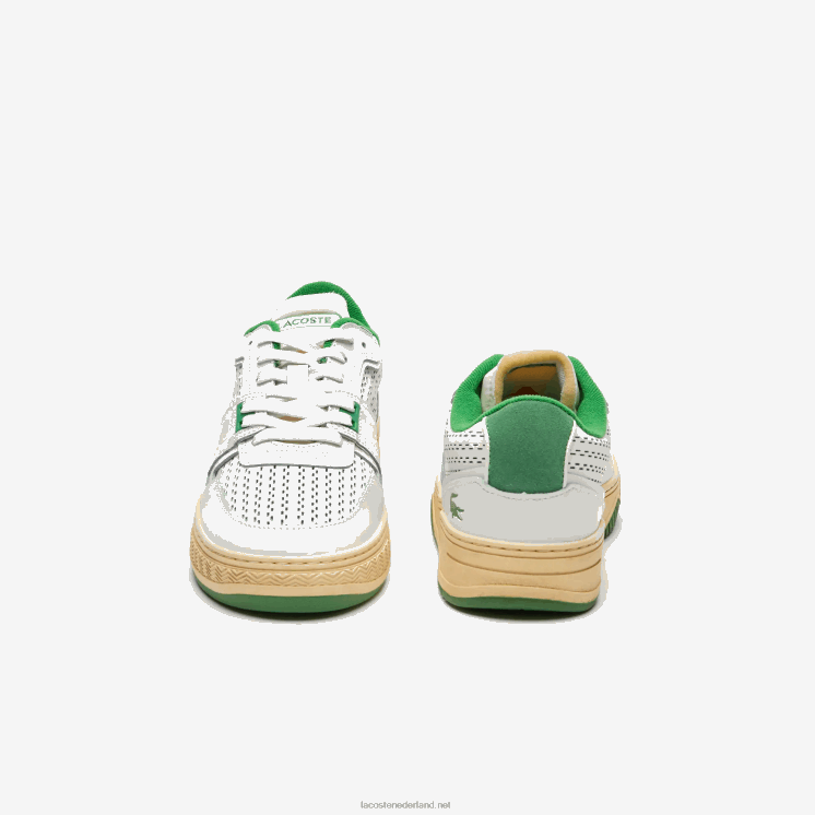 Lacoste l001 leren hak pop sneakers 0828H1745 wit/groen 082 Heren
