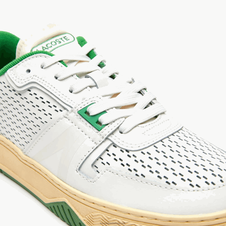 Lacoste l001 leren hak pop sneakers 0828H1745 wit/groen 082 Heren