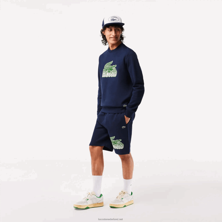 Lacoste l001 leren hak pop sneakers 0828H1745 wit/groen 082 Heren