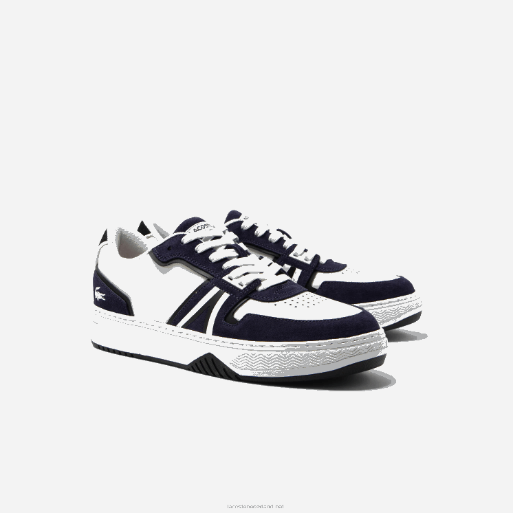 Lacoste l001 leren sneakers 0828H1752 wit & marine 042 Heren