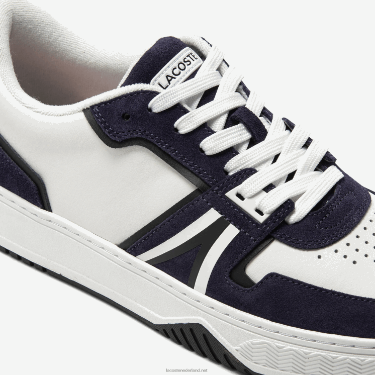 Lacoste l001 leren sneakers 0828H1752 wit & marine 042 Heren