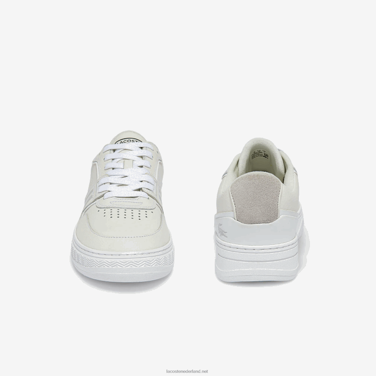 Lacoste l001 leren sneakers 0828H1839 wit & gebroken wit 65t Heren