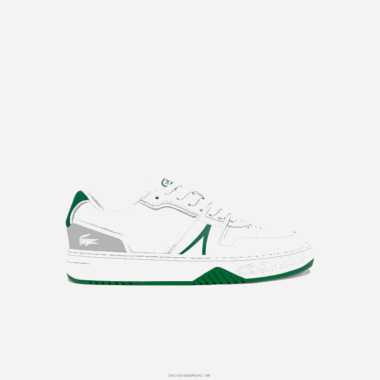 Lacoste l001 leren sneakers 0828H1840 wit/groen 082 Heren