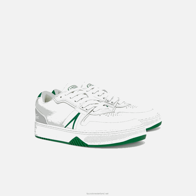 Lacoste l001 leren sneakers 0828H1840 wit/groen 082 Heren