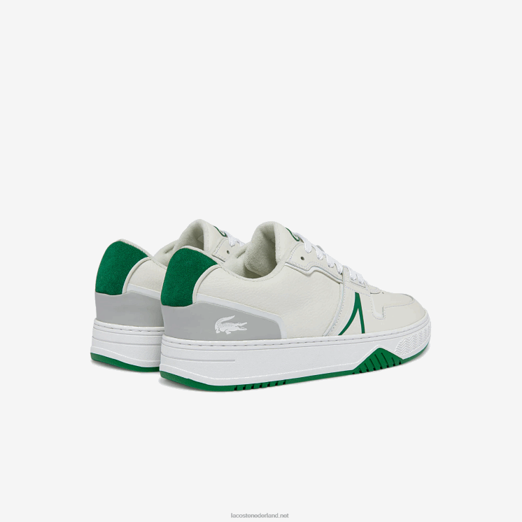 Lacoste l001 leren sneakers 0828H1840 wit/groen 082 Heren