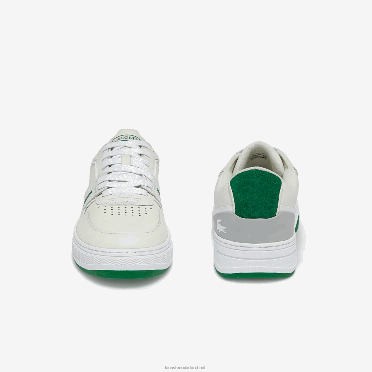 Lacoste l001 leren sneakers 0828H1840 wit/groen 082 Heren