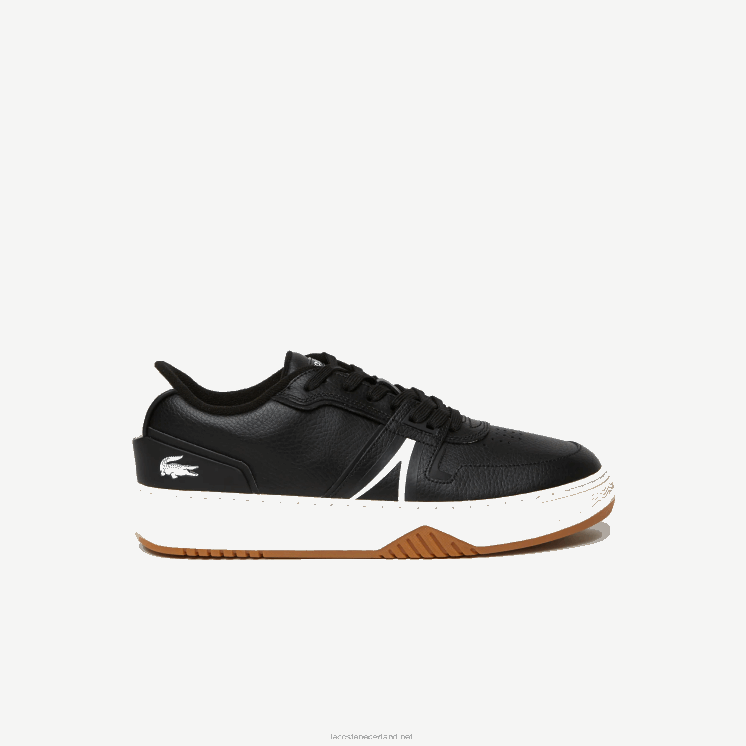 Lacoste l001 leren sneakers met gepofte hak 0828H1881 zwart & gebroken wit 454 Heren