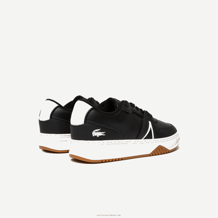 Lacoste l001 leren sneakers met gepofte hak 0828H1881 zwart & gebroken wit 454 Heren