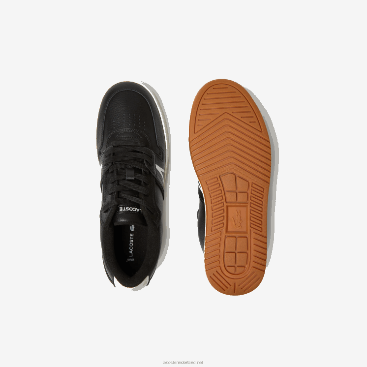 Lacoste l001 leren sneakers met gepofte hak 0828H1881 zwart & gebroken wit 454 Heren