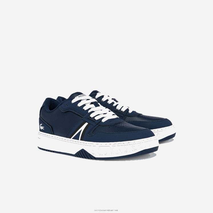 Lacoste l001 leren sneakers met opvallende kleuren 0828H1829 marine & wit 092 Heren