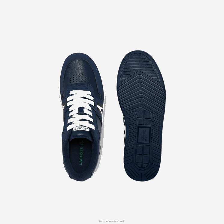 Lacoste l001 leren sneakers met opvallende kleuren 0828H1829 marine & wit 092 Heren