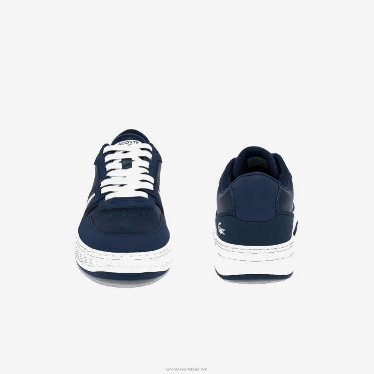 Lacoste l001 leren sneakers met opvallende kleuren 0828H1829 marine & wit 092 Heren