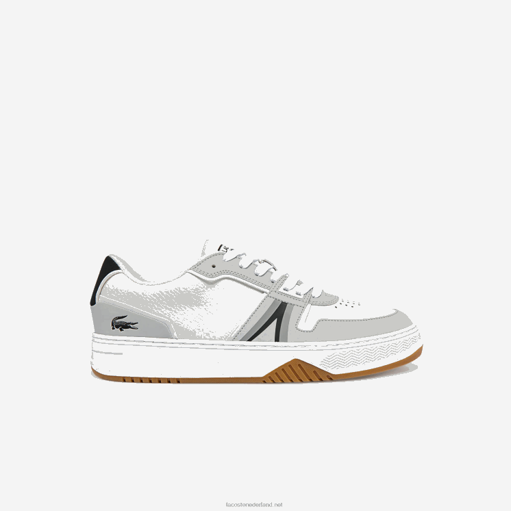 Lacoste l001 leren sneakers met opvallende kleuren 0828H1830 wit & zwart 147 Heren