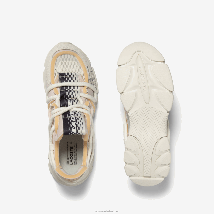 Lacoste l003 active runway textiel sneakers 0828H1731 gebroken wit 18c Heren