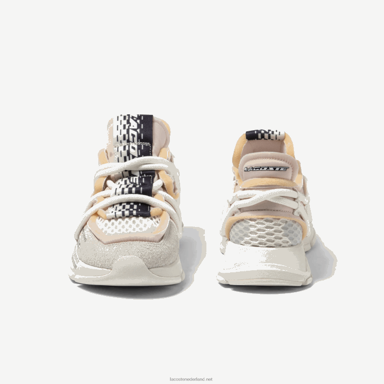 Lacoste l003 active runway textiel sneakers 0828H1731 gebroken wit 18c Heren