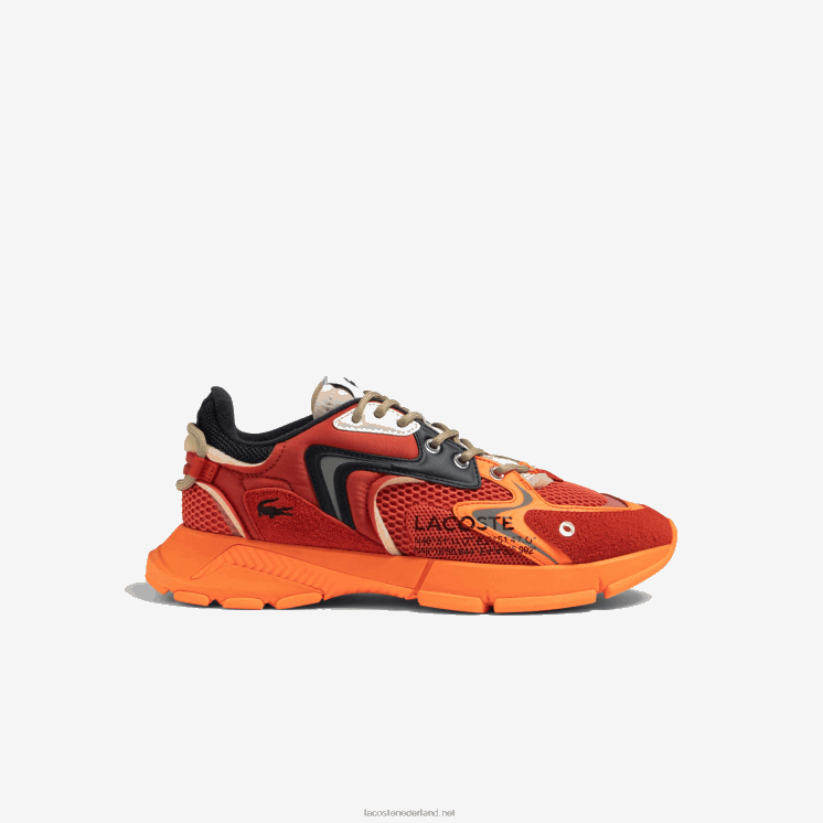 Lacoste l003 neo stoffen sneakers 0828H1692 rood oranje am1 Heren