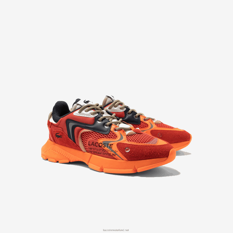 Lacoste l003 neo stoffen sneakers 0828H1692 rood oranje am1 Heren