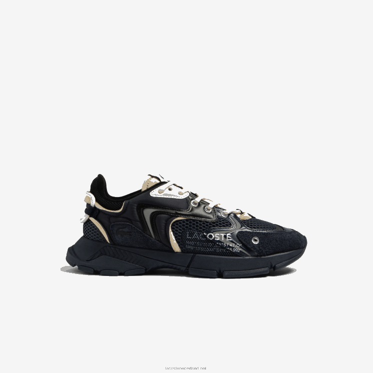 Lacoste l003 neo stoffen sneakers 0828H1693 zwart marineblauw 075 Heren