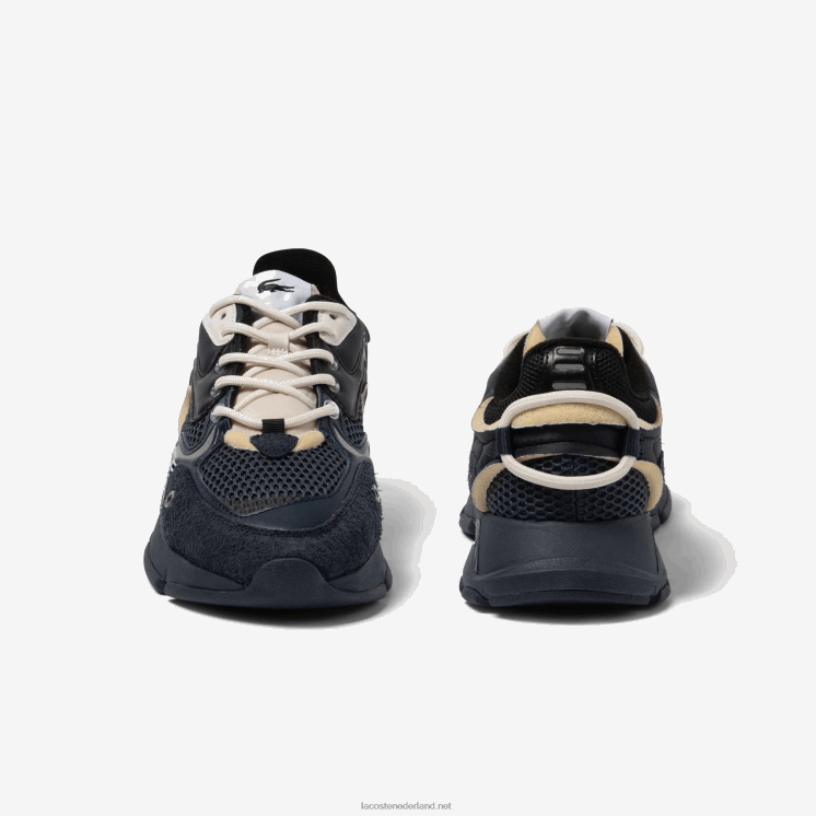 Lacoste l003 neo stoffen sneakers 0828H1693 zwart marineblauw 075 Heren