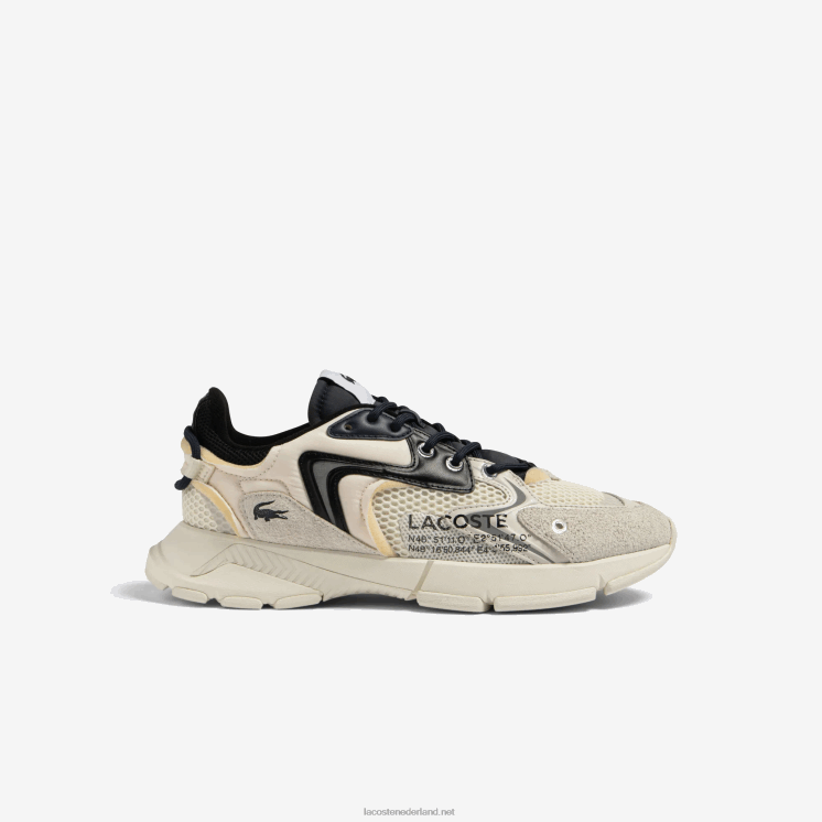 Lacoste l003 neo stoffen sneakers 0828H1694 wit zwart 2g9 Heren