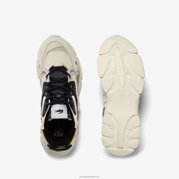 Lacoste l003 neo stoffen sneakers 0828H1694 wit zwart 2g9 Heren
