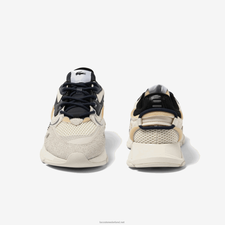 Lacoste l003 neo stoffen sneakers 0828H1694 wit zwart 2g9 Heren