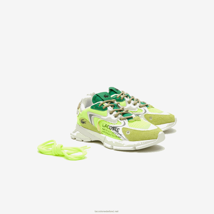 Lacoste l003 neo stoffen sneakers 0828H1696 geel & gebroken wit y21 Heren
