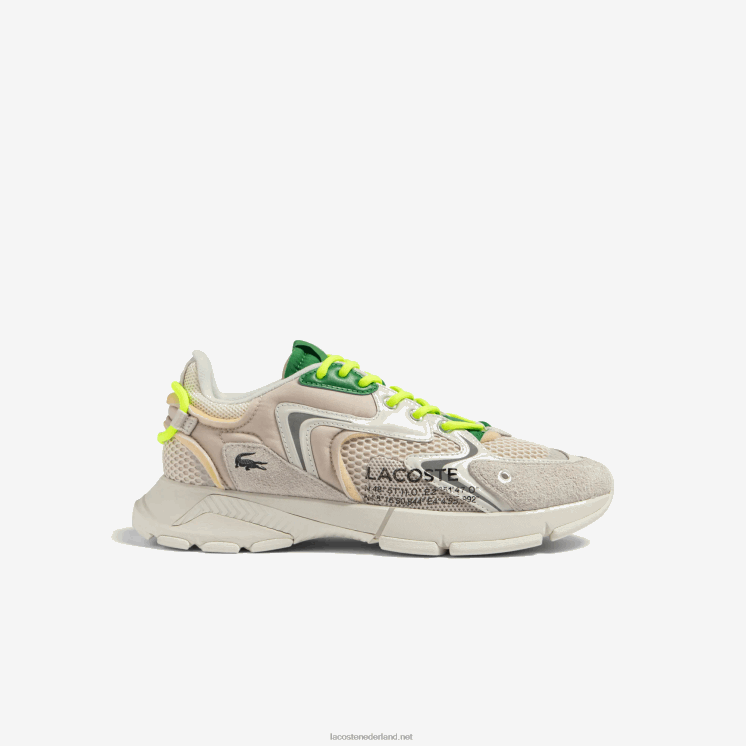 Lacoste l003 neo stoffen sneakers 0828H1698 wit groen wg1 Heren