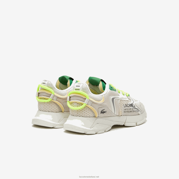 Lacoste l003 neo stoffen sneakers 0828H1698 wit groen wg1 Heren