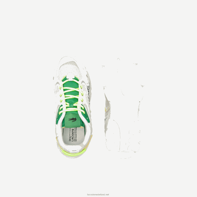 Lacoste l003 neo stoffen sneakers 0828H1698 wit groen wg1 Heren
