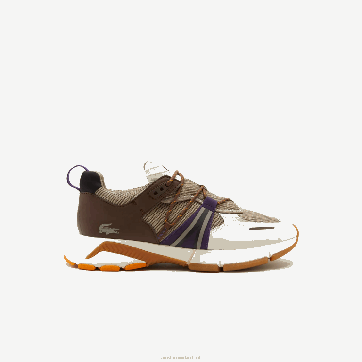 Lacoste l003 sneakers met kleurvlakken van textiel 0828H1787 gebroken wit & grijs 2b7 Heren