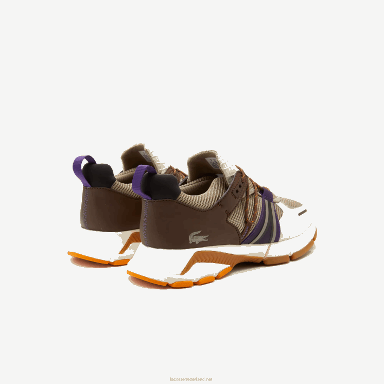 Lacoste l003 sneakers met kleurvlakken van textiel 0828H1787 gebroken wit & grijs 2b7 Heren