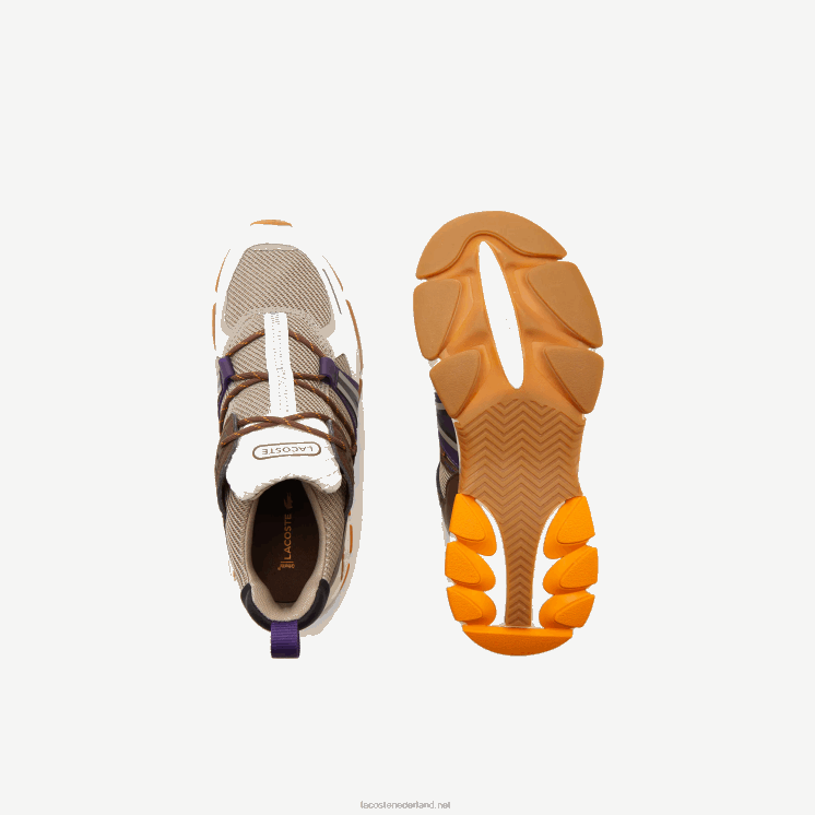 Lacoste l003 sneakers met kleurvlakken van textiel 0828H1787 gebroken wit & grijs 2b7 Heren