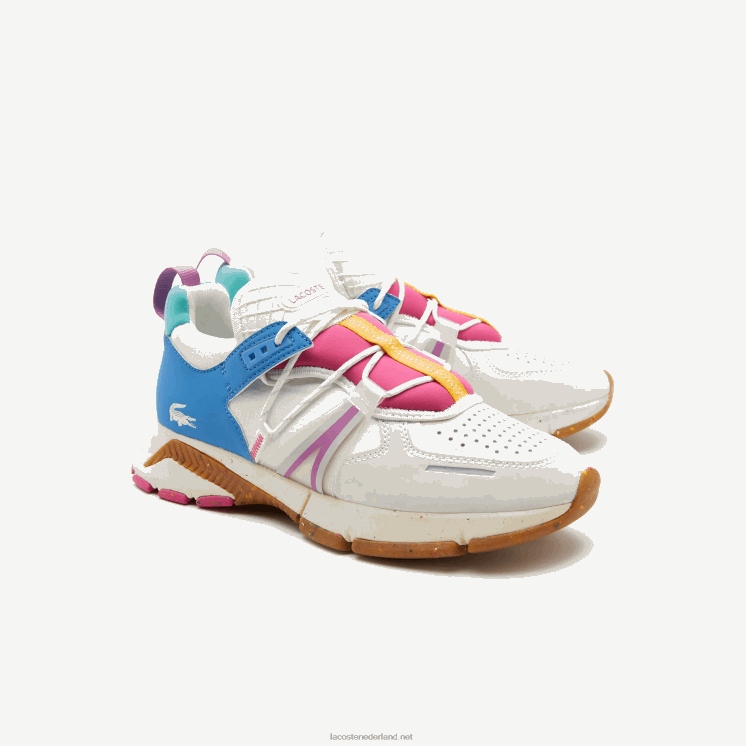Lacoste l003 sneakers van ecotextiel 0828H1842 wit & roze b53 Heren