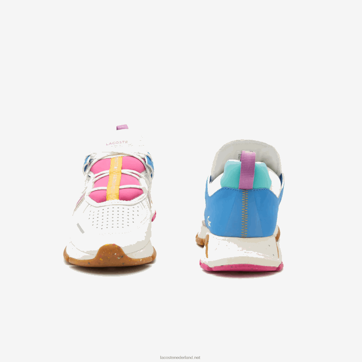 Lacoste l003 sneakers van ecotextiel 0828H1842 wit & roze b53 Heren