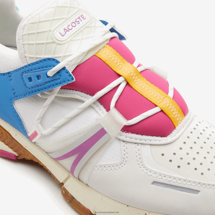 Lacoste l003 sneakers van ecotextiel 0828H1842 wit & roze b53 Heren