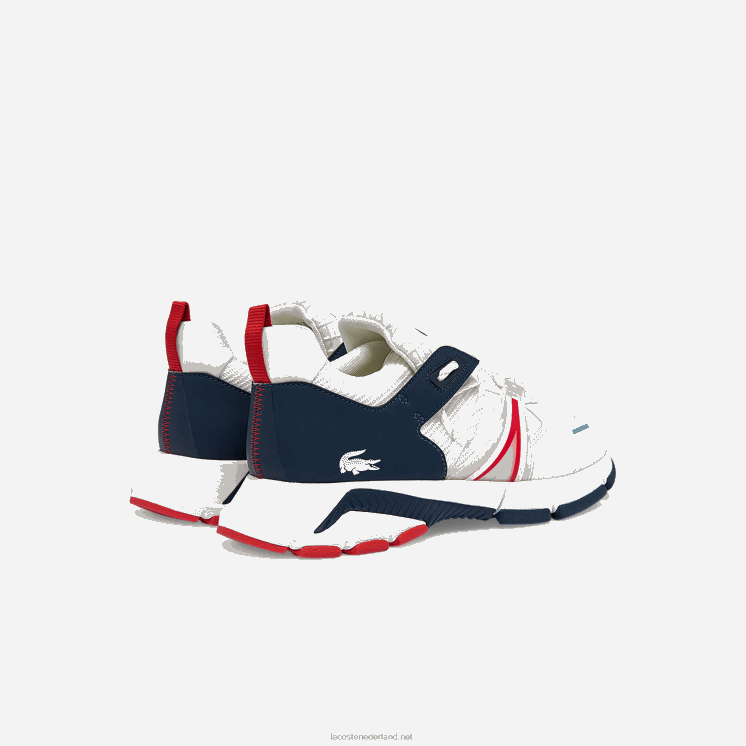 Lacoste l003 sneakers van textiel 0828H1799 wit/marine & rood 407 Heren