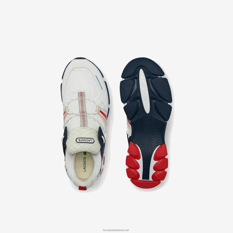 Lacoste l003 sneakers van textiel 0828H1799 wit/marine & rood 407 Heren