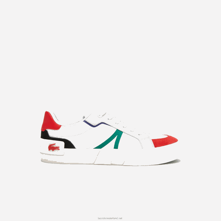 Lacoste l004 leren sneakers met opvallende kleuren 0828H1890 wit & rood 286 Heren