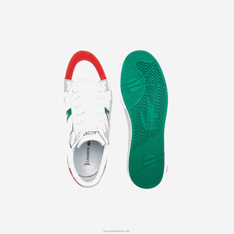 Lacoste l004 leren sneakers met opvallende kleuren 0828H1890 wit & rood 286 Heren