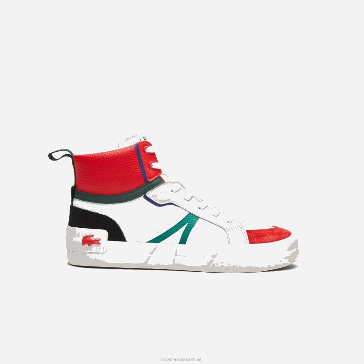 Lacoste l004 midden leren sneakers 0828H1794 wit & rood 286 Heren