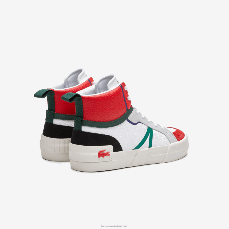 Lacoste l004 midden leren sneakers 0828H1794 wit & rood 286 Heren