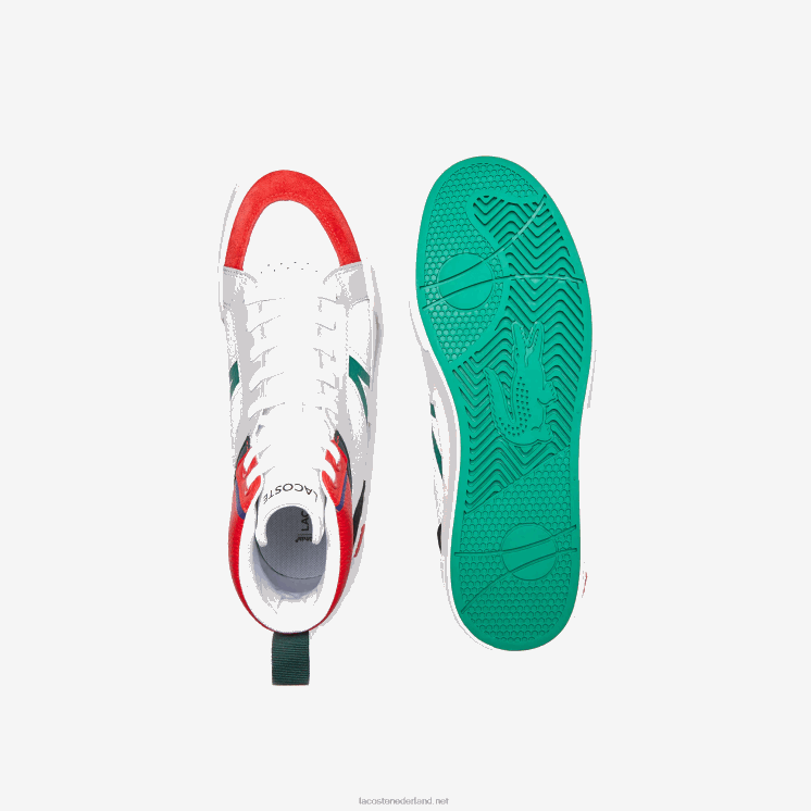 Lacoste l004 midden leren sneakers 0828H1794 wit & rood 286 Heren