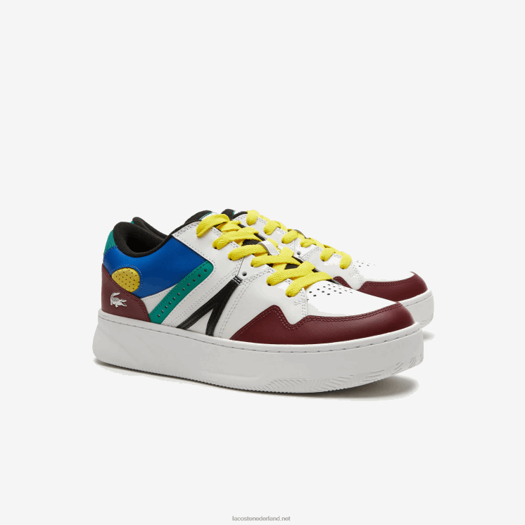 Lacoste l005 leren sneakers 0828H1822 bordeaux wit 2u2 Heren
