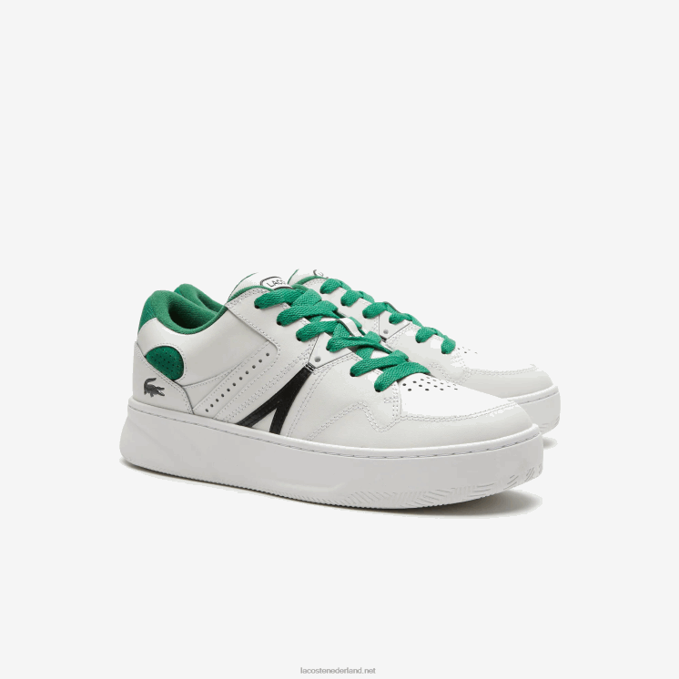 Lacoste l005 leren sneakers met opvallende kleuren 0828H1818 wit/groen 082 Heren