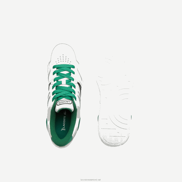 Lacoste l005 leren sneakers met opvallende kleuren 0828H1818 wit/groen 082 Heren